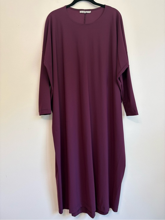 bryn Walker Dresses & Skirts - bryn Walker Plum Long Sleeve Cocoon Dress Oversized Lagenlook Burgundy Midi XS